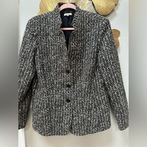 Santorelli Italy made Black White Tweed Jacket blazer coat size 14
